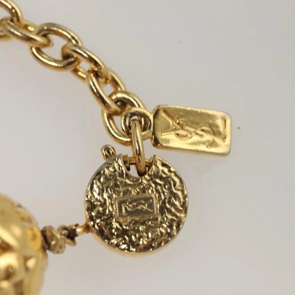 SAINT LAURENT Necklace Metal Gold Auth - Picture 10 of 14